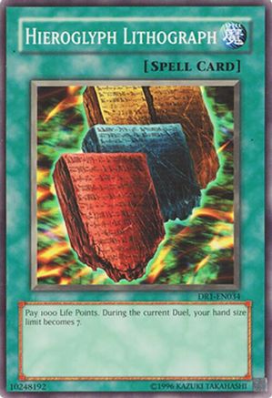 Hieroglyph Lithograph (DR1-EN034) - Dark Revelation Volume 1 Unlimited Dark Revelation Volume 1 Yugioh Single  Squirtle Squad Card Shop.