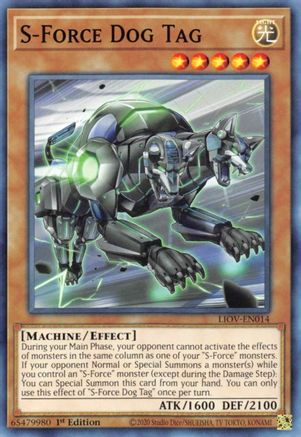 S-Force Dog Tag (LIOV-EN014) - Lightning Overdrive 1st Edition Lightning Overdrive Yugioh Single  Squirtle Squad Card Shop.