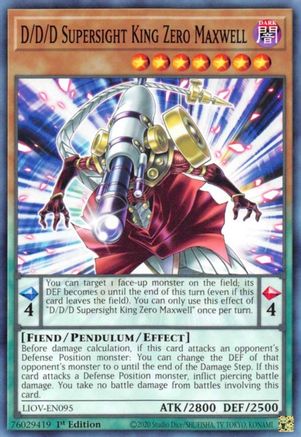 D/D/D Supersight King Zero Maxwell (LIOV-EN095) - Lightning Overdrive 1st Edition Lightning Overdrive Yugioh Single  Squirtle Squad Card Shop.