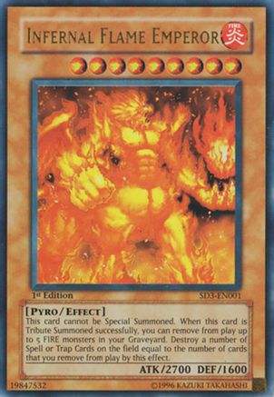 Infernal Flame Emperor (SD3-EN001) - Structure Deck: Blaze of Destruction 1st Edition Structure Deck: Blaze of Destruction Yugioh Single  Squirtle Squad Card Shop.