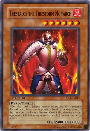 Thestalos the Firestorm Monarch (SD3-EN011) - Structure Deck: Blaze of Destruction 1st Edition Structure Deck: Blaze of Destruction Yugioh Single  Squirtle Squad Card Shop.