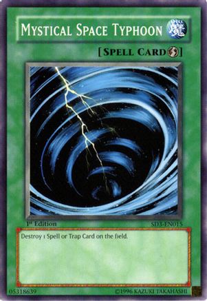 Mystical Space Typhoon (SD3-EN015) - Structure Deck: Blaze of Destruction 1st Edition Structure Deck: Blaze of Destruction Yugioh Single  Squirtle Squad Card Shop.