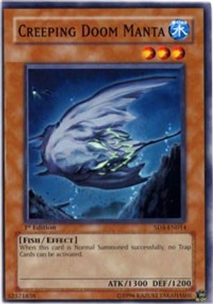 Creeping Doom Manta (SD4-EN014) - Structure Deck: Fury from the Deep 1st Edition Structure Deck: Fury from the Deep Yugioh Single  Squirtle Squad Card Shop.