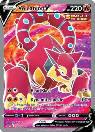 Volcanion V (Full Art) 162  - Holofoil SWSH06 Chilling Reign - Ultra Rare SWSH06: Chilling Reign Pokemon Single  Squirtle Squad Card Shop.