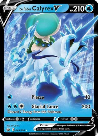 Ice Rider Calyrex V 045  - Holofoil SWSH06 Chilling Reign - Ultra Rare SWSH06: Chilling Reign Pokemon Single  Squirtle Squad Card Shop.