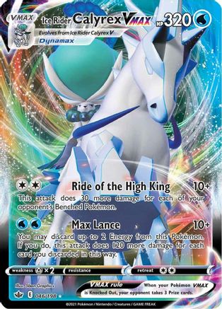 Ice Rider Calyrex VMAX 046  - Holofoil SWSH06 Chilling Reign - Ultra Rare SWSH06: Chilling Reign Pokemon Single  Squirtle Squad Card Shop.