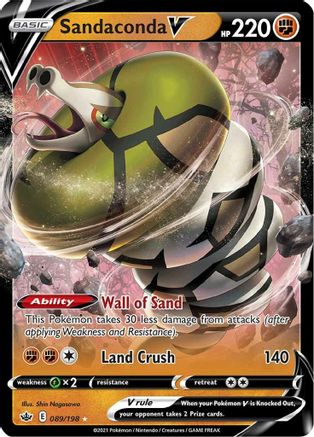 Sandaconda V 089  - Holofoil SWSH06 Chilling Reign - Ultra Rare SWSH06: Chilling Reign Pokemon Single  Squirtle Squad Card Shop.
