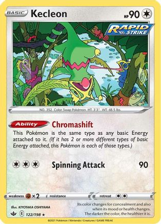 Kecleon 122  SWSH06 Chilling Reign - Rare SWSH06: Chilling Reign Pokemon Single  Squirtle Squad Card Shop.