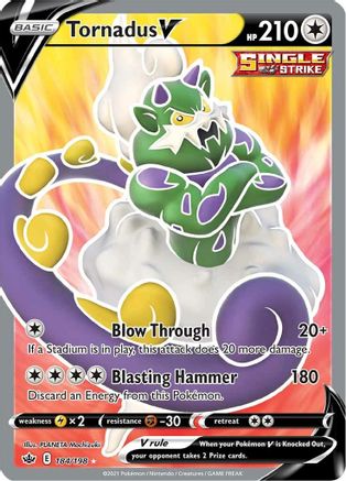 Tornadus V (Full Art) 184/198  - Holofoil SWSH06 Chilling Reign - Ultra Rare SWSH06: Chilling Reign Pokemon Single  Squirtle Squad Card Shop.