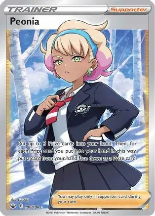 Peonia (Full Art) 196  - Holofoil SWSH06 Chilling Reign - Ultra Rare SWSH06: Chilling Reign Pokemon Single  Squirtle Squad Card Shop.