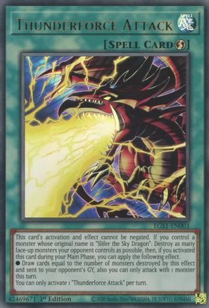 Thunderforce Attack (EGS1-EN003) - Egyptian God Deck: Slifer the Sky Dragon 1st Edition Egyptian God Deck: Slifer the Sky Dragon Yugioh Single  Squirtle Squad Card Shop.