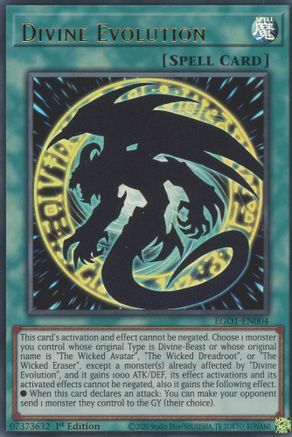 Divine Evolution (EGO1-EN004) - Egyptian God Deck: Obelisk the Tormentor Unlimited Egyptian God Deck: Obelisk the Tormentor Yugioh Single  Squirtle Squad Card Shop.