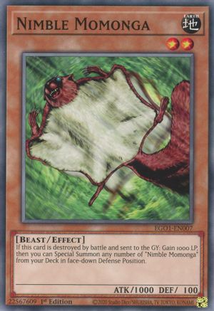 Nimble Momonga (EGO1-EN007) - Egyptian God Deck: Obelisk the Tormentor Unlimited Egyptian God Deck: Obelisk the Tormentor Yugioh Single  Squirtle Squad Card Shop.