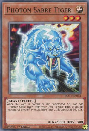 Photon Sabre Tiger (EGO1-EN013) - Egyptian God Deck: Obelisk the Tormentor Unlimited Egyptian God Deck: Obelisk the Tormentor Yugioh Single  Squirtle Squad Card Shop.