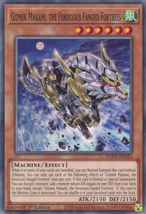 Gizmek Makami, the Ferocious Fanged Fortress (EGO1-EN021) - Egyptian God Deck: Obelisk the Tormentor Unlimited Egyptian God Deck: Obelisk the Tormentor Yugioh Single  Squirtle Squad Card Shop.