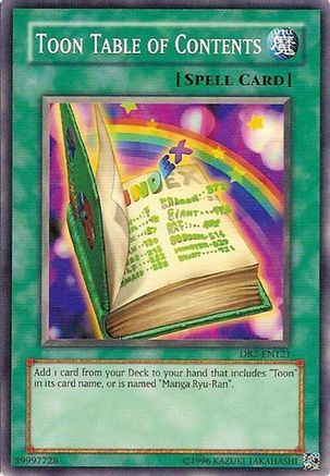 Toon Table of Contents (DB2-EN121) - Dark Beginning 2 Unlimited Dark Beginning 2 Yugioh Single  Squirtle Squad Card Shop.