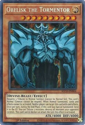 Obelisk the Tormentor (Secret Pharaoh's Rare) (KICO-EN064) - King's Court 1st Edition King's Court Yugioh Single  Squirtle Squad Card Shop.