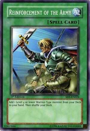 Reinforcement of the Army (SD5-EN024) - Structure Deck: Warrior's Triumph 1st Edition Structure Deck: Warrior's Triumph Yugioh Single  Squirtle Squad Card Shop.