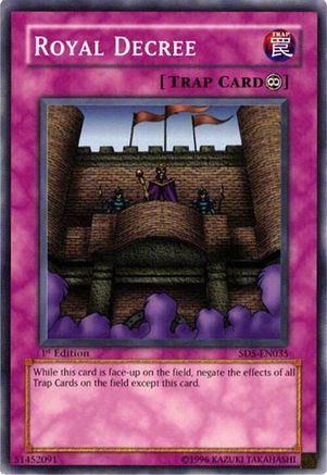 Royal Decree (SD5-EN035) - Structure Deck: Warrior's Triumph 1st Edition Structure Deck: Warrior's Triumph Yugioh Single  Squirtle Squad Card Shop.