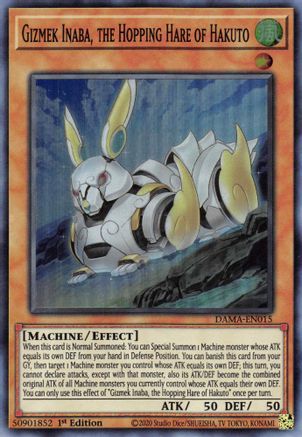 Gizmek Inaba, the Hopping Hare of Hakuto (DAMA-EN015) - Dawn of Majesty 1st Edition Dawn of Majesty Yugioh Single  Squirtle Squad Card Shop.