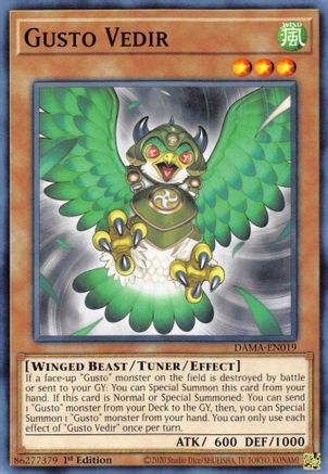 Gusto Vedir (DAMA-EN019) - Dawn of Majesty 1st Edition Dawn of Majesty Yugioh Single  Squirtle Squad Card Shop.