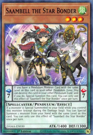 Saambell the Star Bonder (DAMA-EN030) - Dawn of Majesty 1st Edition Dawn of Majesty Yugioh Single  Squirtle Squad Card Shop.