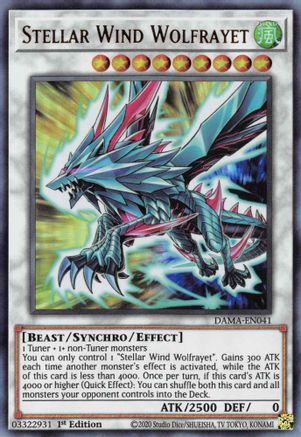 Stellar Wind Wolfrayet (DAMA-EN041) - Dawn of Majesty 1st Edition Dawn of Majesty Yugioh Single  Squirtle Squad Card Shop.