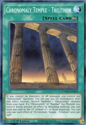 Chronomaly Temple - Trilithon (DAMA-EN059) - Dawn of Majesty 1st Edition Dawn of Majesty Yugioh Single  Squirtle Squad Card Shop.