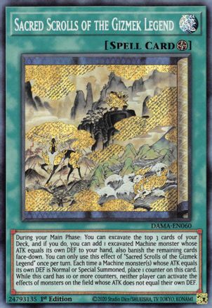 Sacred Scrolls of the Gizmek Legend (DAMA-EN060) - Dawn of Majesty 1st Edition Dawn of Majesty Yugioh Single  Squirtle Squad Card Shop.
