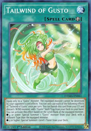 Tailwind of Gusto (DAMA-EN061) - Dawn of Majesty 1st Edition Dawn of Majesty Yugioh Single  Squirtle Squad Card Shop.