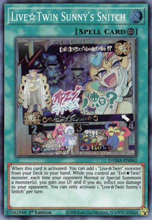 Live Twin Sunny's Snitch (DAMA-EN062) - Dawn of Majesty 1st Edition Dawn of Majesty Yugioh Single  Squirtle Squad Card Shop.