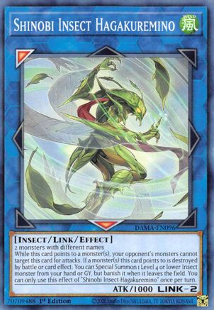 Shinobi Insect Hagakuremino (DAMA-EN096) - Dawn of Majesty 1st Edition Dawn of Majesty Yugioh Single  Squirtle Squad Card Shop.