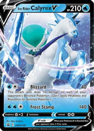 Ice Rider Calyrex V SWSH130  - Holofoil SWSH Sword & Shield Promo Cards - Promo SWSH: Sword & Shield Promo Cards Pokemon Single  Squirtle Squad Card Shop.