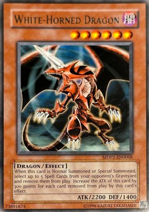 White-Horned Dragon (MDP2-EN006K) (MDP2-EN006K) - Redemption Replacement Unlimited Redemption Replacement Yugioh Single  Squirtle Squad Card Shop.