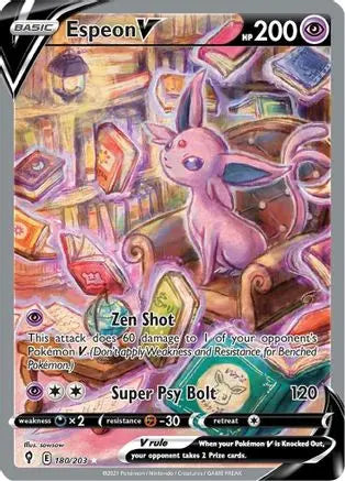 Espeon V (Alternate Full Art) 180  - Holofoil SWSH07 Evolving Skies - Ultra Rare