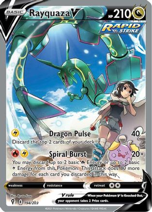 Rayquaza V (Alternate Full Art) 194 - Holofoil SWSH07 Evolving Skies - Ultra Rare