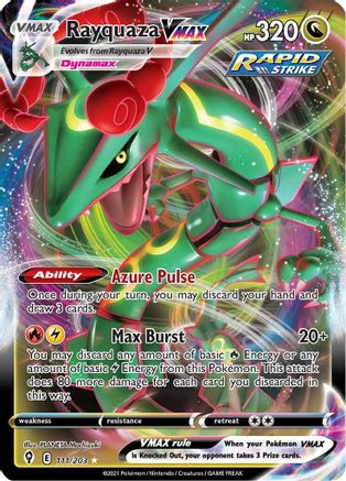 Rayquaza VMAX 111  - Holofoil SWSH07 Evolving Skies - Ultra Rare SWSH07: Evolving Skies Pokemon Single  Squirtle Squad Card Shop.