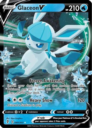 Glaceon V 040  - Holofoil SWSH07 Evolving Skies - Ultra Rare SWSH07: Evolving Skies Pokemon Single  Squirtle Squad Card Shop.