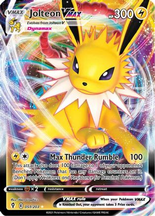 Jolteon VMAX 051  - Holofoil SWSH07 Evolving Skies - Ultra Rare SWSH07: Evolving Skies Pokemon Single  Squirtle Squad Card Shop.