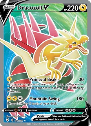Dracozolt V (Full Art) 178  - Holofoil SWSH07 Evolving Skies - Ultra Rare SWSH07: Evolving Skies Pokemon Single  Squirtle Squad Card Shop.