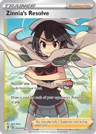Zinnia's Resolve (Full Art) 203  - Holofoil SWSH07 Evolving Skies - Ultra Rare SWSH07: Evolving Skies Pokemon Single  Squirtle Squad Card Shop.