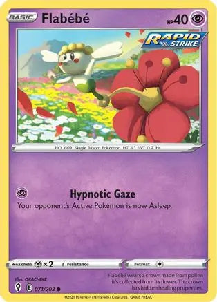 Flabebe 071  - Reverse Holofoil SWSH07 Evolving Skies - Common