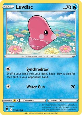 Luvdisc 039  SWSH07 Evolving Skies - Common SWSH07: Evolving Skies Pokemon Single  Squirtle Squad Card Shop.