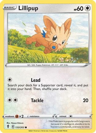 Lillipup 133  - Reverse Holofoil SWSH07 Evolving Skies - Common SWSH07: Evolving Skies Pokemon Single  Squirtle Squad Card Shop.