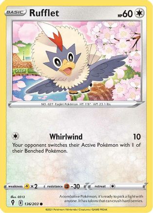 Rufflet 136  SWSH07 Evolving Skies - Common SWSH07: Evolving Skies Pokemon Single  Squirtle Squad Card Shop.