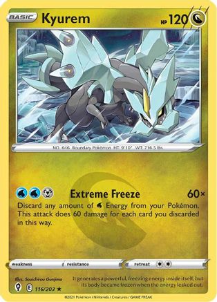Kyurem 116  - Reverse Holofoil SWSH07 Evolving Skies - Holo Rare SWSH07: Evolving Skies Pokemon Single  Squirtle Squad Card Shop.