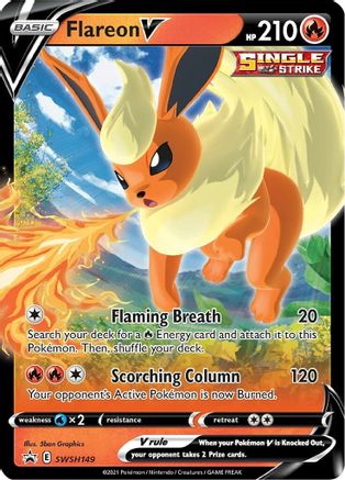 Flareon V SWSH149  - Holofoil SWSH Sword & Shield Promo Cards - Promo SWSH: Sword & Shield Promo Cards Pokemon Single  Squirtle Squad Card Shop.