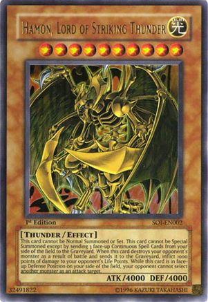 Hamon, Lord of Striking Thunder (SOI-EN002) - Shadow of Infinity 1st Edition Shadow of Infinity Yugioh Single  Squirtle Squad Card Shop.