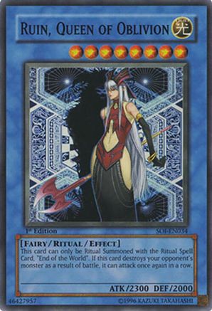 Ruin, Queen of Oblivion (SOI-EN034) - Shadow of Infinity 1st Edition Shadow of Infinity Yugioh Single  Squirtle Squad Card Shop.