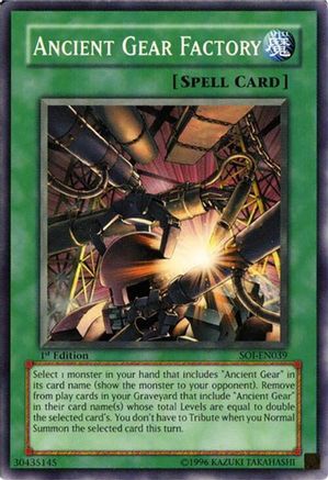 Ancient Gear Factory (SOI-EN039) - Shadow of Infinity Unlimited Shadow of Infinity Yugioh Single  Squirtle Squad Card Shop.